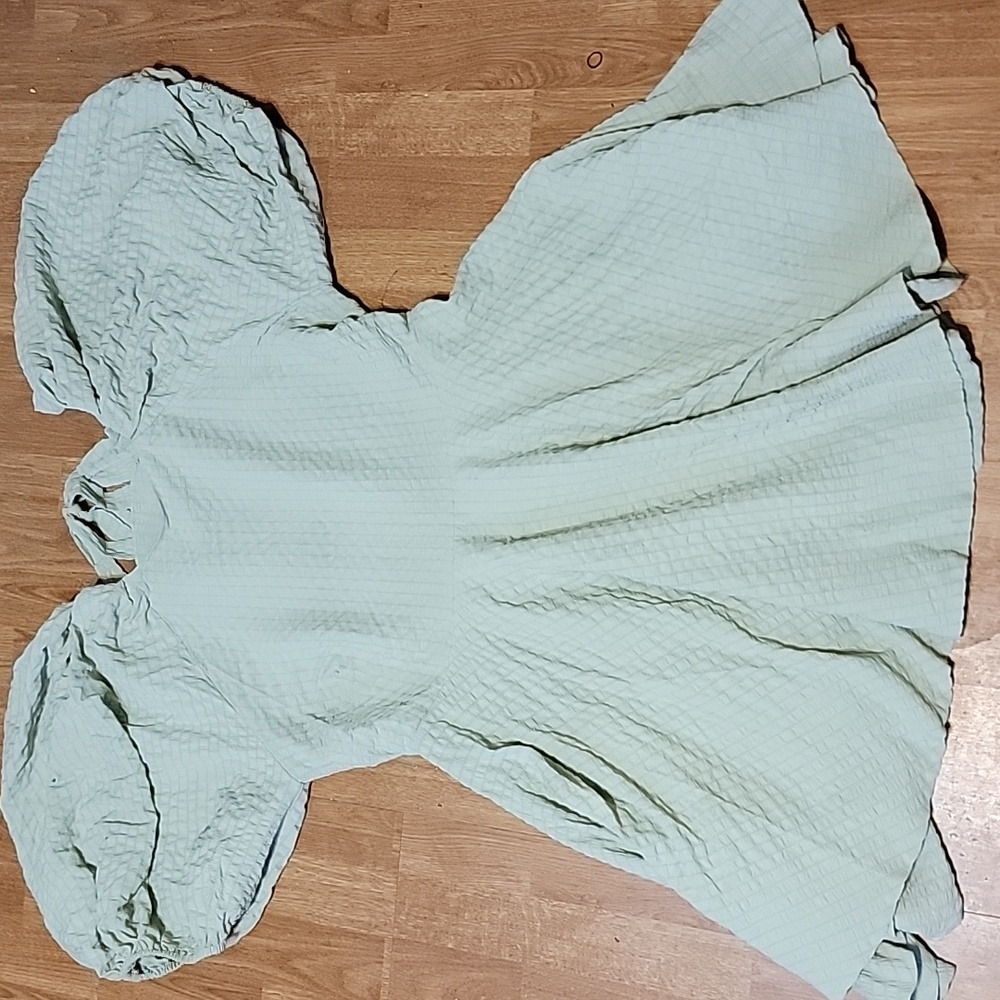 Puff Sleeve open back smock mini dress size 16